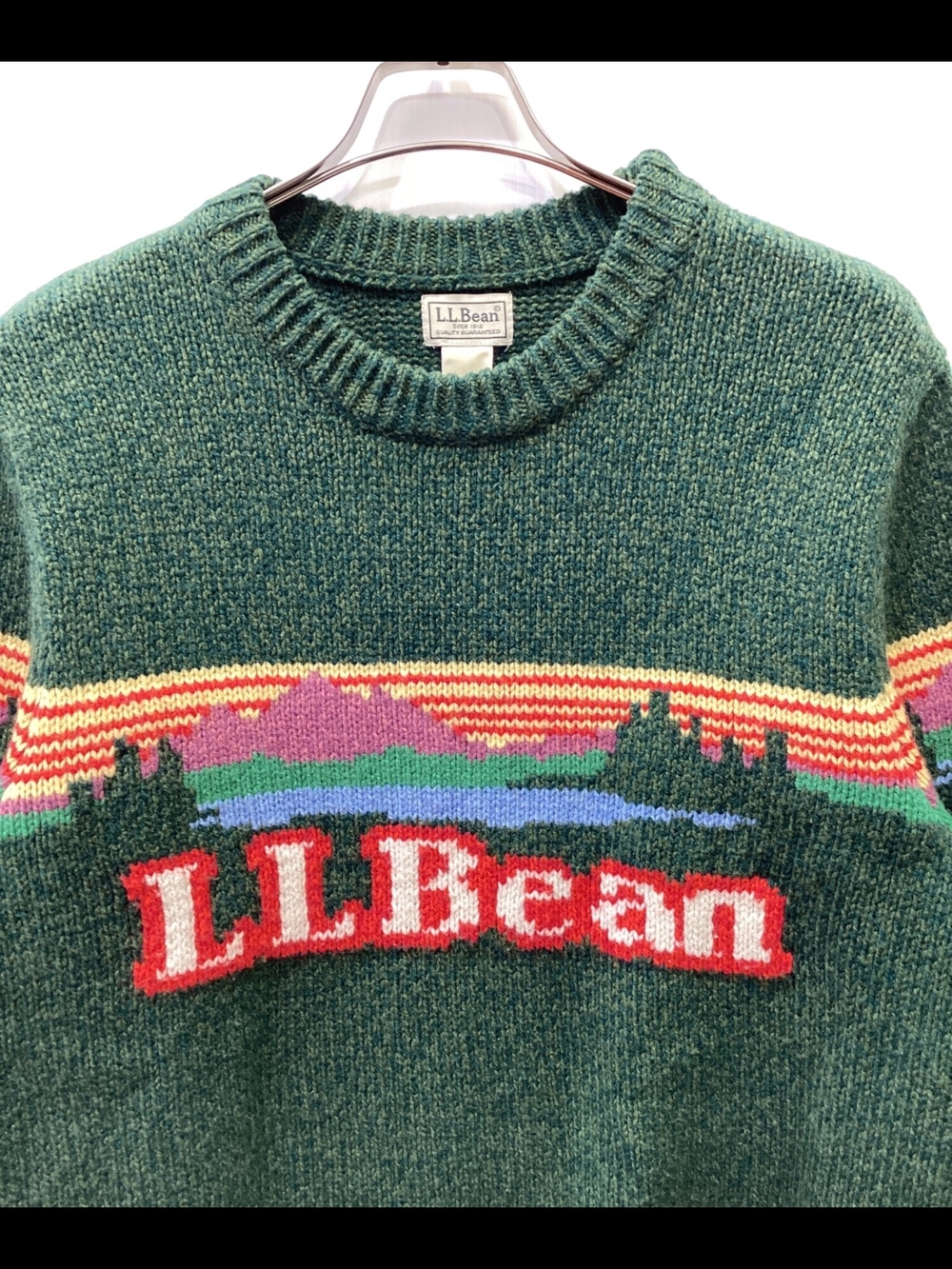 L.L. Bean Womens Katahdin Green Logo Crewneck Sweater NWOT SIZE XL - Picture 4 of 4
